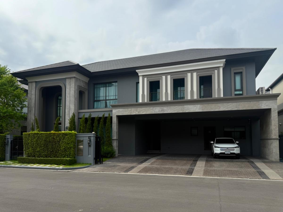 (HL) ขายและปล่อยเช่าบ้าน 🫧 แกรนด์บางกอกบูเลอวาร์ด กรุงเทพกรีฑา  4 🛌 5 🛁 4 🚘 1 ห้องแม่บ้าน 521 ตร.ม. 112.8 ตร.วา. นัดชมบ้าน 065-6956939 (ลูกเกด) 