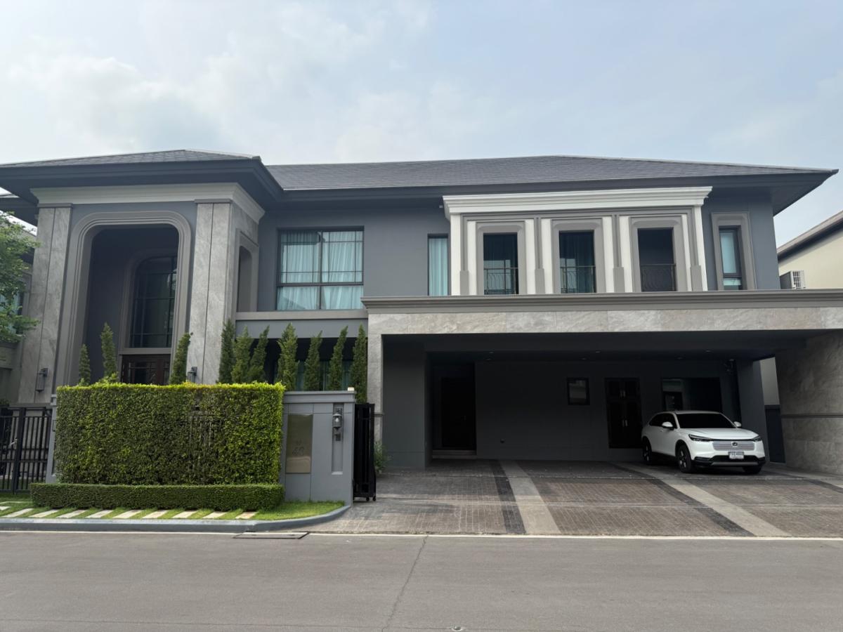 (HL) ขายและปล่อยเช่าบ้าน 🫧 แกรนด์บางกอกบูเลอวาร์ด กรุงเทพกรีฑา  4 🛌 5 🛁 4 🚘 1 ห้องแม่บ้าน 521 ตร.ม. 112.8 ตร.วา. นัดชมบ้าน 065-6956939 (ลูกเกด) 